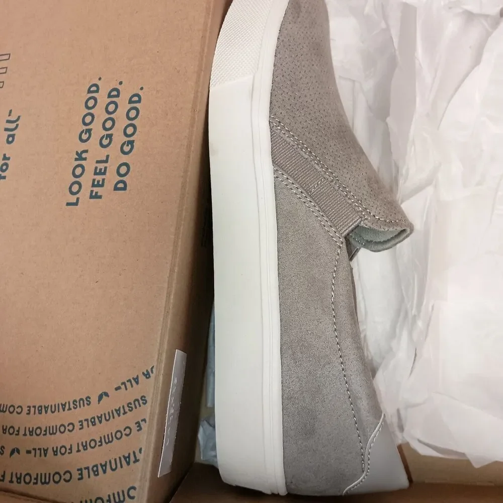 Dr. Scholls Nova Sneakers Womens Size 9 Wide Faux Suede Perfed Soft Gray Odorban - Picture 8 of 8